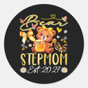 Adesivo Madrasta Est 2027 Laço Floral Dia das Mães Urso