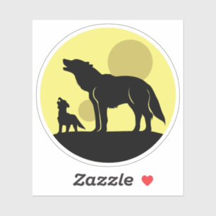 Adesivo Madre e Wolf Pup