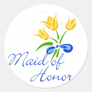 Adesivo Madrinha de casamento com tulipas amarelas