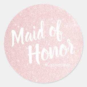 Adesivo Madrinha de casamento cor-de-rosa bonito elegante