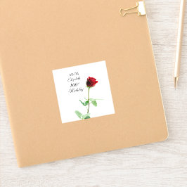 Adesivo Mãe 100ª Rosa vermelha de aniversário Personalizad