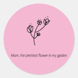 Adesivo Mãe a Flor Mais Bonita (Tipografia Preta)