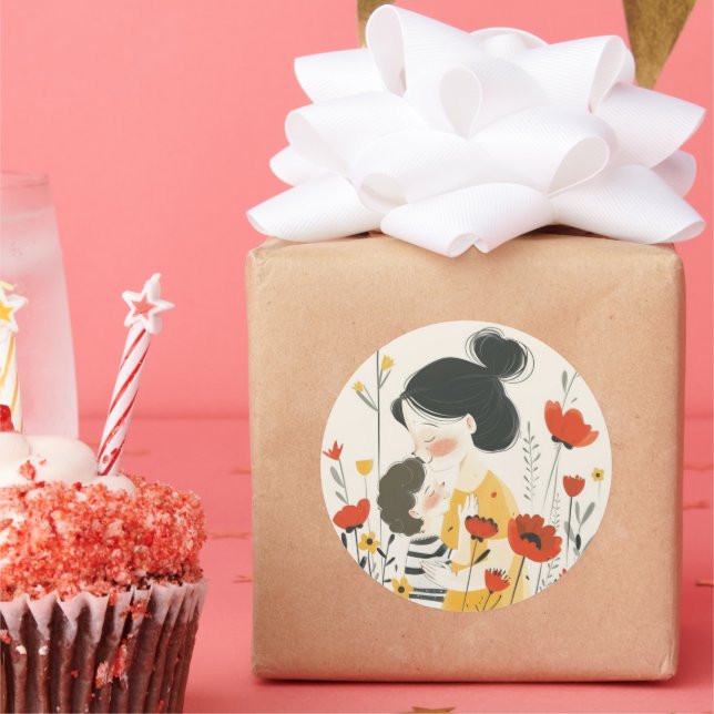 Adesivo Mãe abraçando seu filho (Festa)