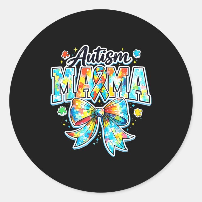 Adesivo Mãe autista arco orgulhosa conscientização e aceit (Frente)