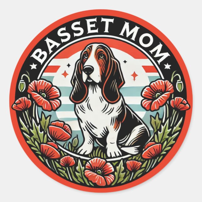 Adesivo Mãe Basset (Frente)