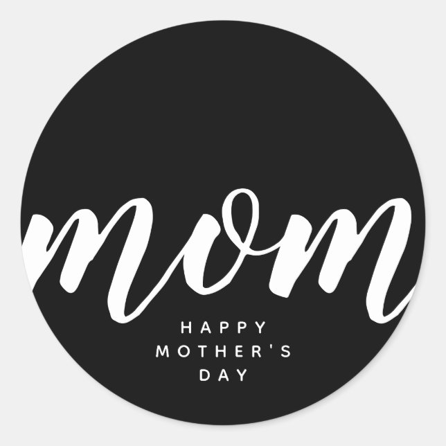 Adesivo Mãe Black Modern Minimalist Sticker (Frente)