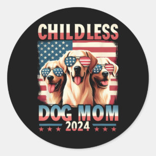 Adesivo Mãe, Cachorro Sem Filhos Mãe 2024 Kamala Harris Ca