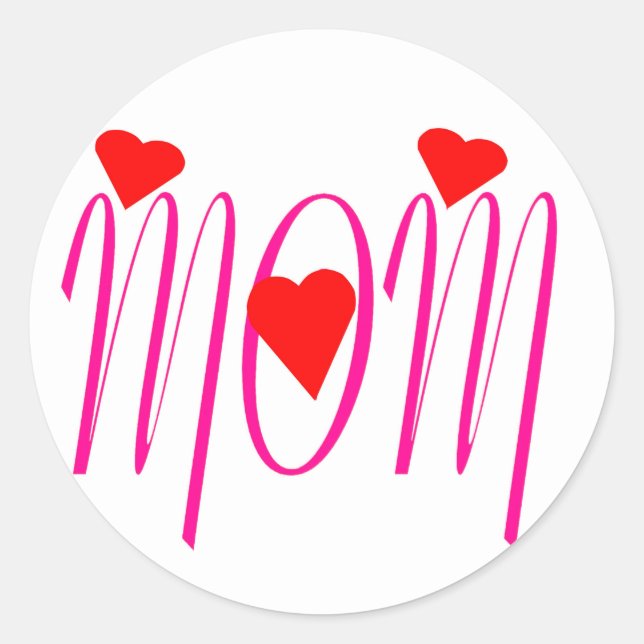 Adesivo Mãe com Corações Vermelhos (Frente)