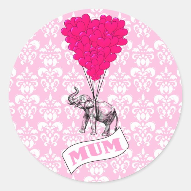 Adesivo Mãe com elefante rosa (Frente)