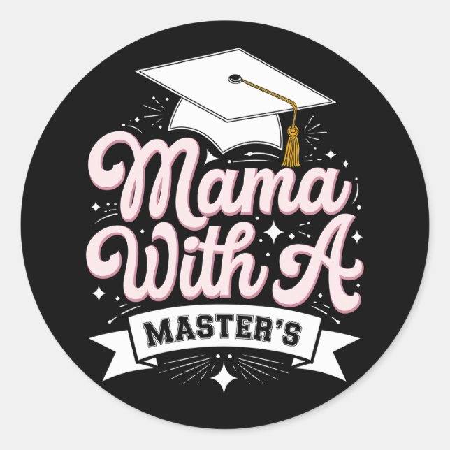 Adesivo Mãe Com Mestrado Formatura Mamãe (Frente)