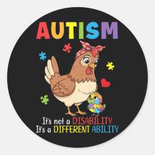 Adesivo Mãe Consciente do Autismo Galinha Habilidade Difer