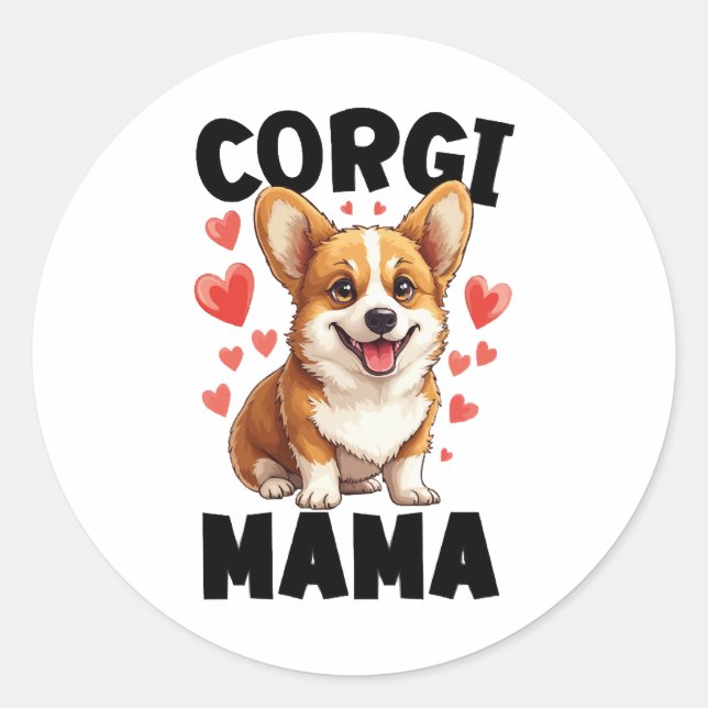 Adesivo Mãe Corgi - Mãe Corgi Fofa (Frente)