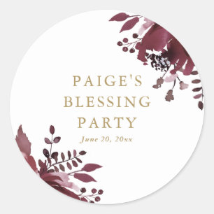 Adesivo Mãe Cristã Vermelha Floral e Bênção Bebê