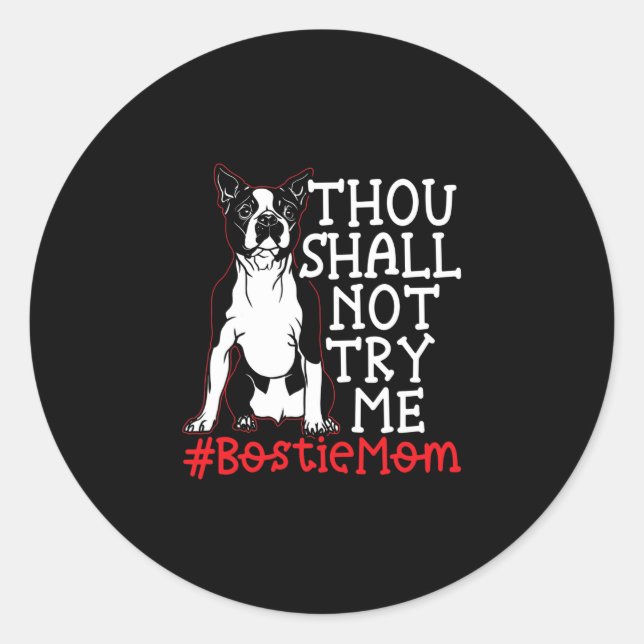 Adesivo Mãe Custa Boston Terrier Dog Lover (Frente)