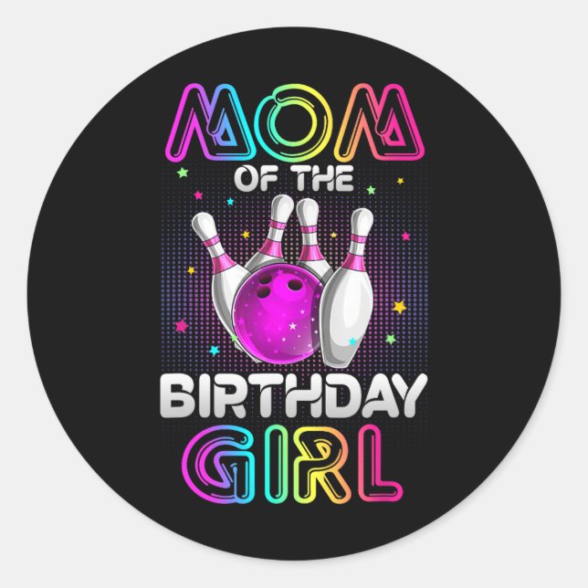Adesivo Mãe Da Festa De Boliches De Bebê De Aniversário (Frente)