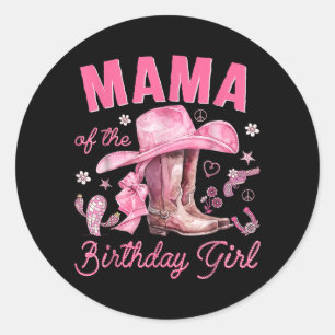 Adesivo Mãe da Menina do Aniversário nk Cowgirl Western Ro