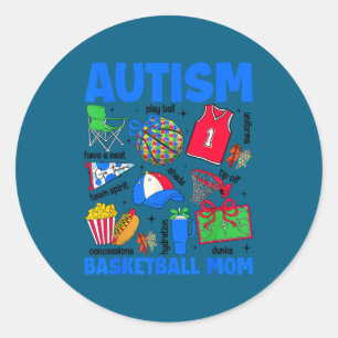 Adesivo Mãe de basquete autismo mama conscientização do au