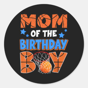 Adesivo Mãe de Basquete Do Menino Do Aniversário Família C
