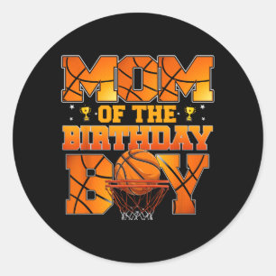 Adesivo Mãe de Basquete Do Menino do Aniversário Família C