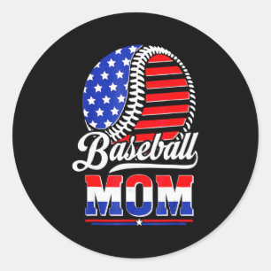 Adesivo Mãe de Beisebol Bandeira Americana Mãe