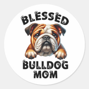 Adesivo Mãe de Bulldog Abençoada Amor de Cachorrinho Cacho