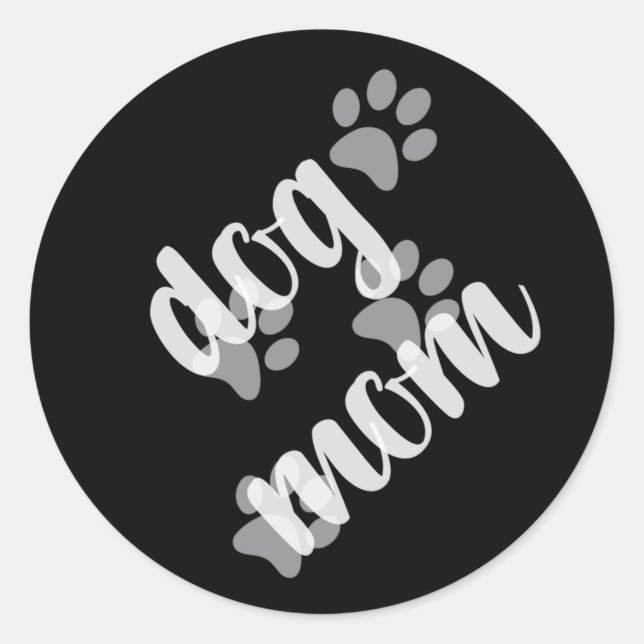Adesivo Mãe de Cachorro Engraçado com Impressões de Pata d (Frente)