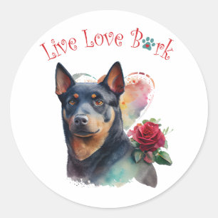 Adesivo Mãe de Cachorro Kelpie Australiano Floral