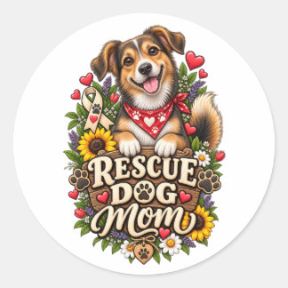 Adesivo Mãe de Cachorro Resgatado Impressão de Pata Floral