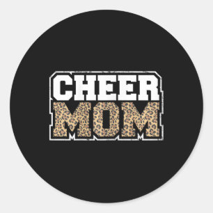 Adesivo Mãe de Cheerleading Engraçada Estampa de Leopardo