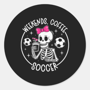 Adesivo Mãe de Futebol de Fim de Semana de Café de uma Mãe
