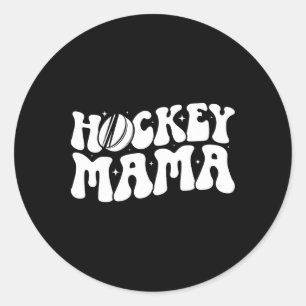 Adesivo Mãe de Hockey Groovy Mãe de Hockey no Gelo de um J