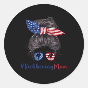 Adesivo Mãe de Kickboxing Bandeira Americana Presente do D