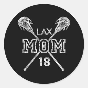 Adesivo Mãe de Lax #18 Lacrosse Jogador de Mãe Número 18 d