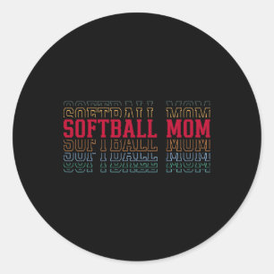 Adesivo Mãe de Softbol Engraçado Texto Camadas Mãe Mãe Tre