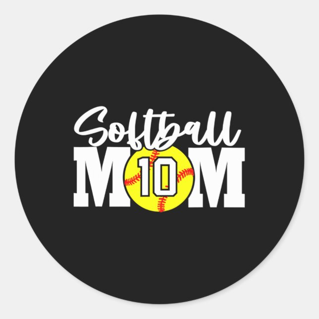 Adesivo Mãe de Softbol Número #10  (Frente)