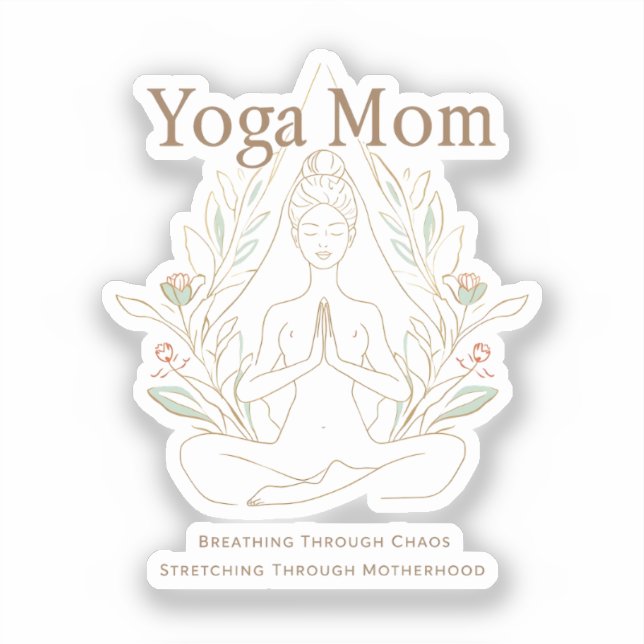 Adesivo Mãe de Yoga Respirando Através da Maternidade (Frente)