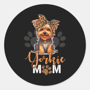 Adesivo Mãe de Yorkie amantes de cães leopardo yorkshire d