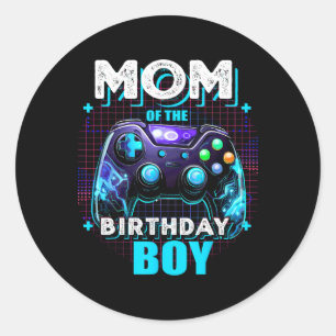 Adesivo Mãe Do Aniversário Do Jogo De Vídeo De Aniversário
