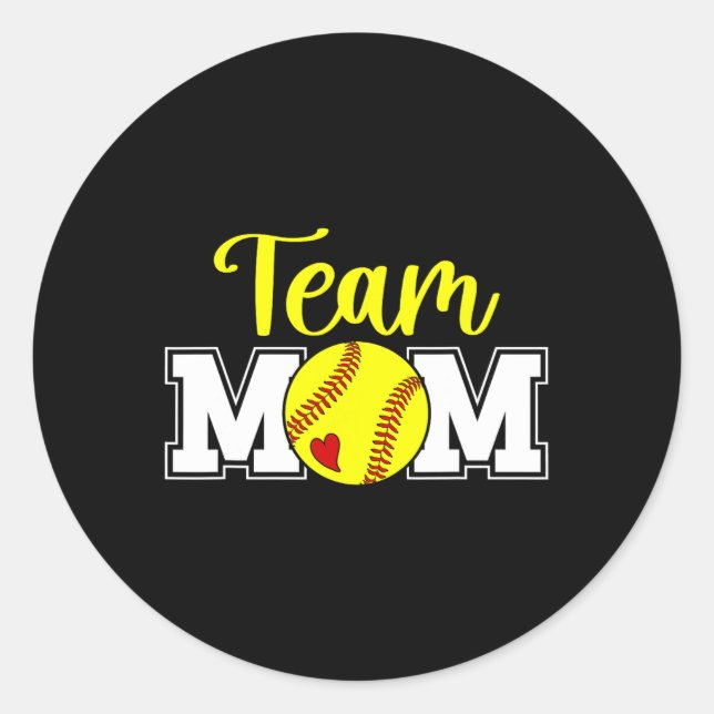 Adesivo Mãe do Time de Softbol Agradecimento Mãe do Time d (Frente)