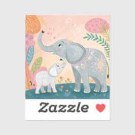 Adesivo Mãe e Bebê Elefante