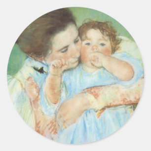 Adesivo Mãe e Criança por Mary Cassatt, Vintage Fine Art