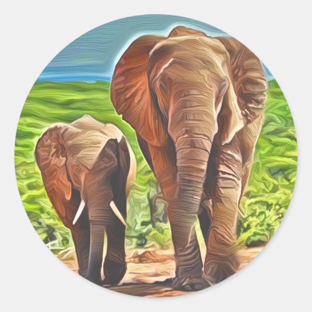 Adesivo Mãe e Elefante Bebê (Frente)