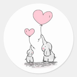 Adesivo Mãe e Elefante Bebê com Balões