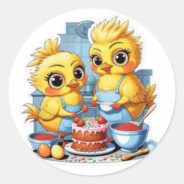 Adesivo Mãe e filha na cozinha (Frente)