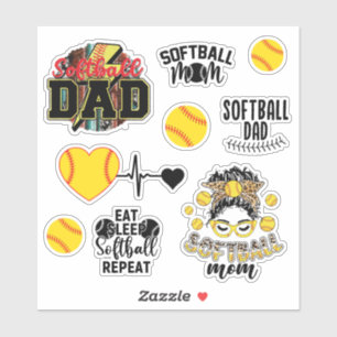 Adesivo Mãe e Pai de Softball