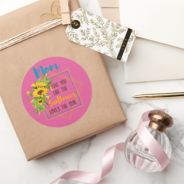 Adesivo Mãe Eu Te Amo Como O Girassol Ama O Sol (Presentear)