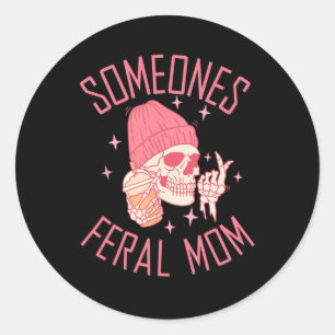 Adesivo Mãe Feral de Alguém Esqueleto de Halloween