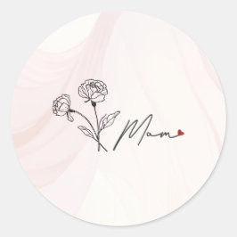 Adesivo Mãe Floral Elegante Minimalista