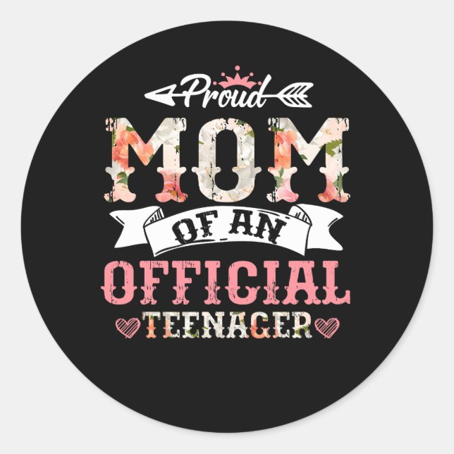 Adesivo Mãe Orgulhosa Do 13 Oficial De Adolescente Anivers (Frente)