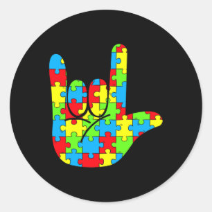 Adesivo Mãe Pai Asl Love Sign Language Autismo Consciência